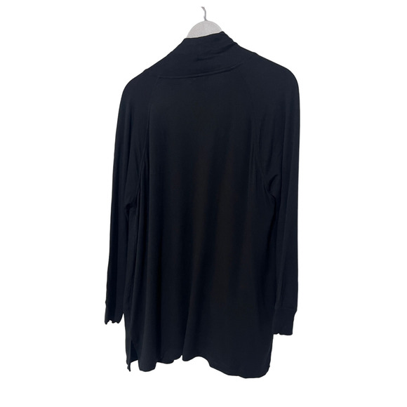 ALFANI WOMENS MEDIUM CASUAL LOUNGE SHRUG CARDI WRAP POCKETS CLASSIC BLACK NEW! - Picture 3 of 12